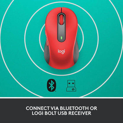 Logitech Signature M650 L Wireless Mouse - Classic Red (Renewed)