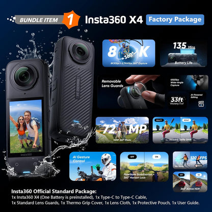 Insta360 X4 8K 360 Action Camera Elite Bundle