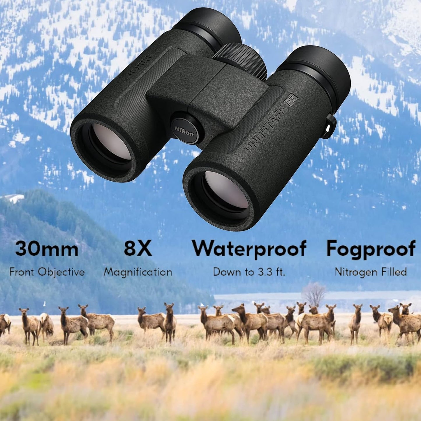 Nikon 16774 PROSTAFF P3 8x30 Binoculars Bundle