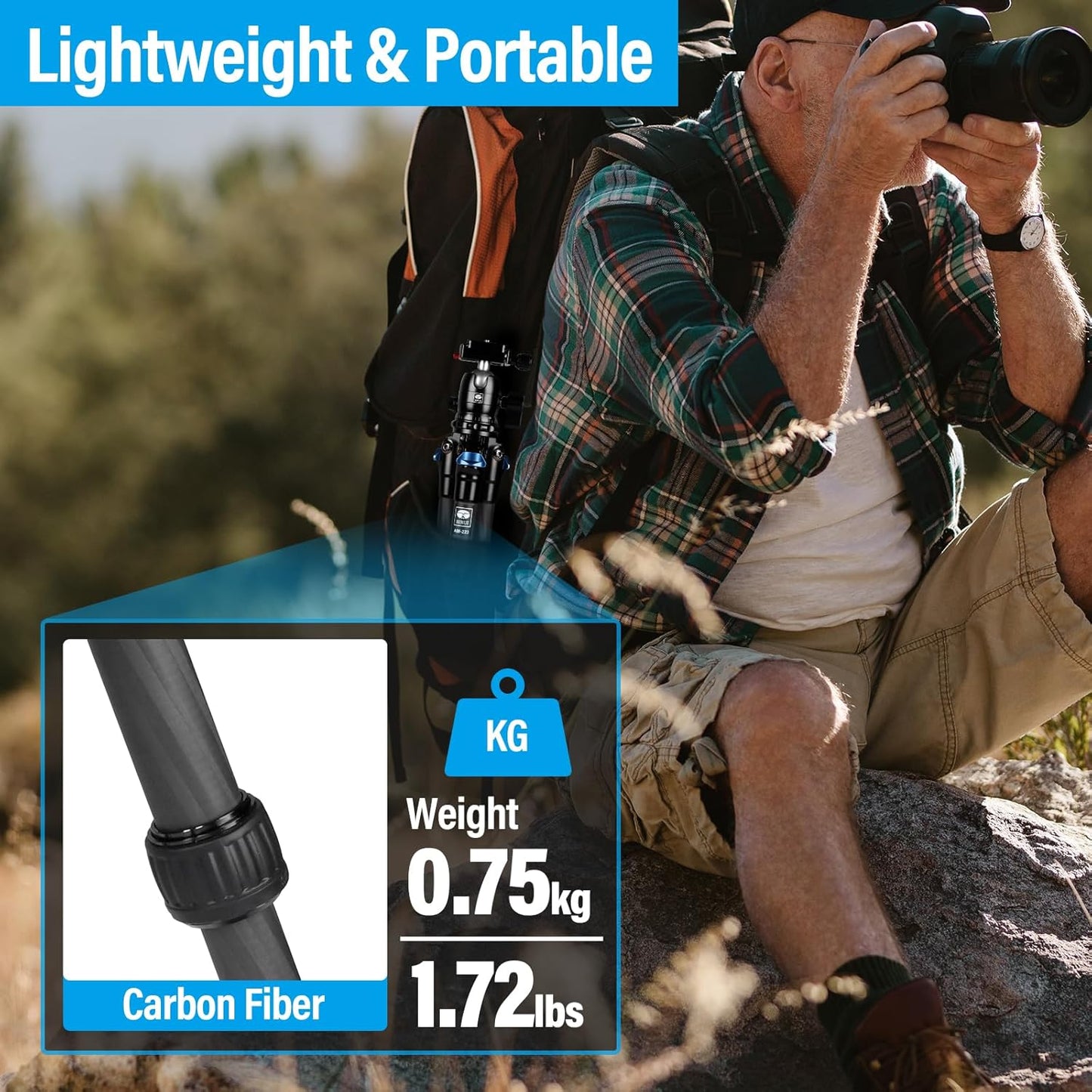 Sirui AM-223+B-00K Carbon Fiber Travel Tripod Ballhead Mini