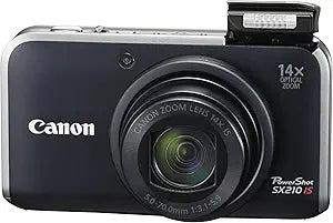 Canon SX210IS Black PowerShot 14x Zoom Camera — main product image