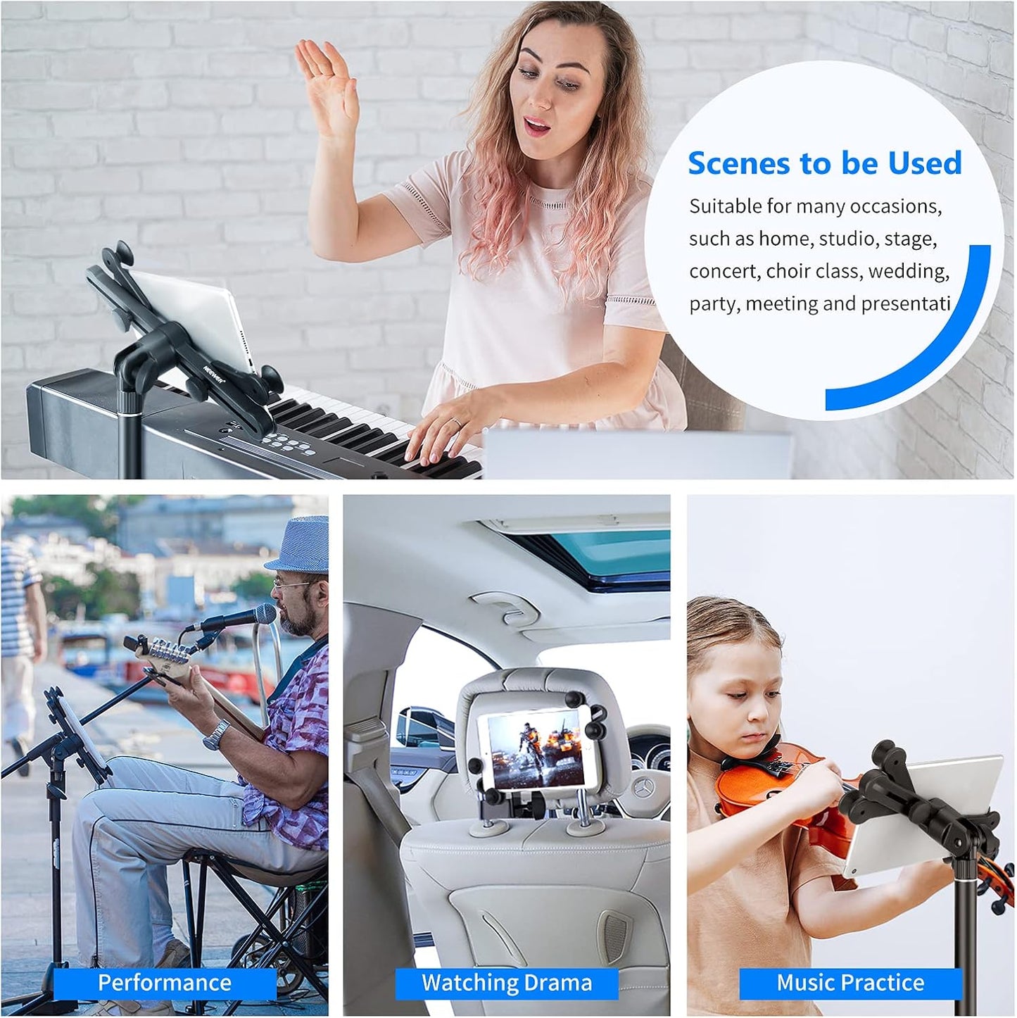 Neewer 40089112 Tablet Mount for Mic Stand - 6-11 inch