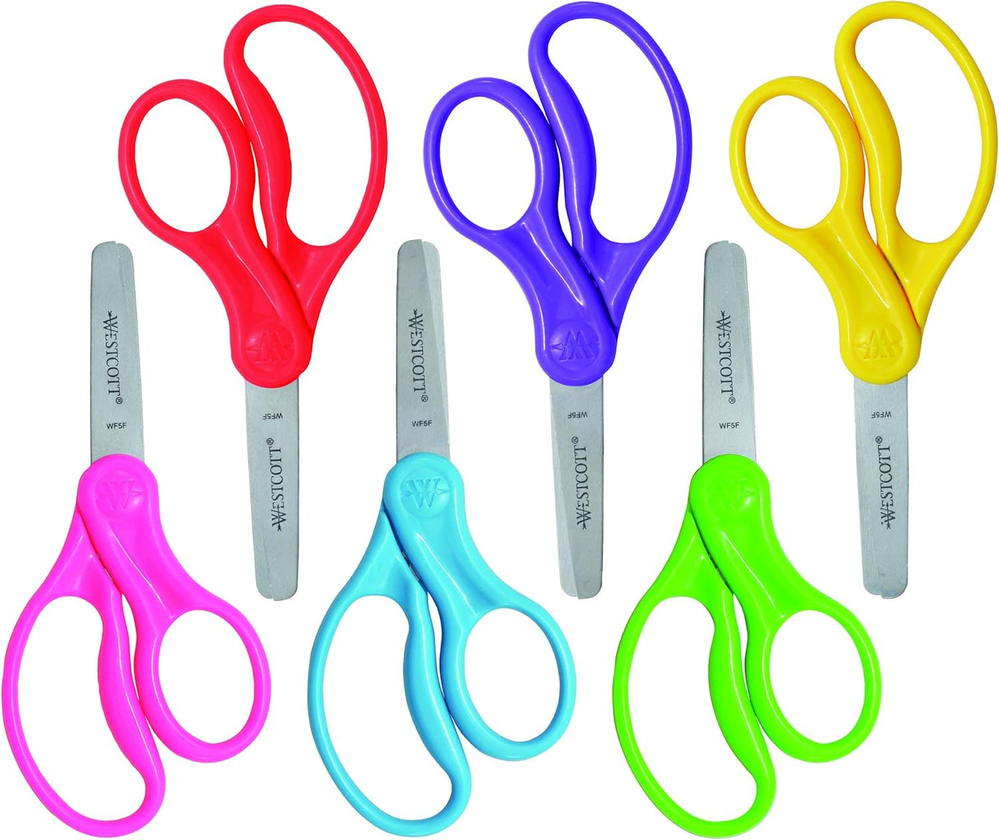 Westcott 16454 Kids' Safety Scissors 6-Pack