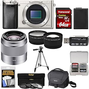 Sony K-82463-10 Alpha A6000 50mm Lens Kit Silver