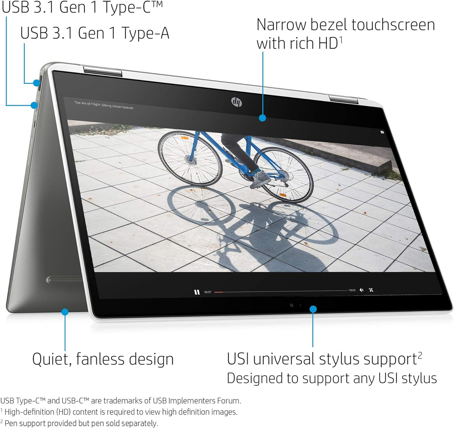 HP 14b-ca0010nr Chromebook x360 14" Touchscreen Intel Celeron