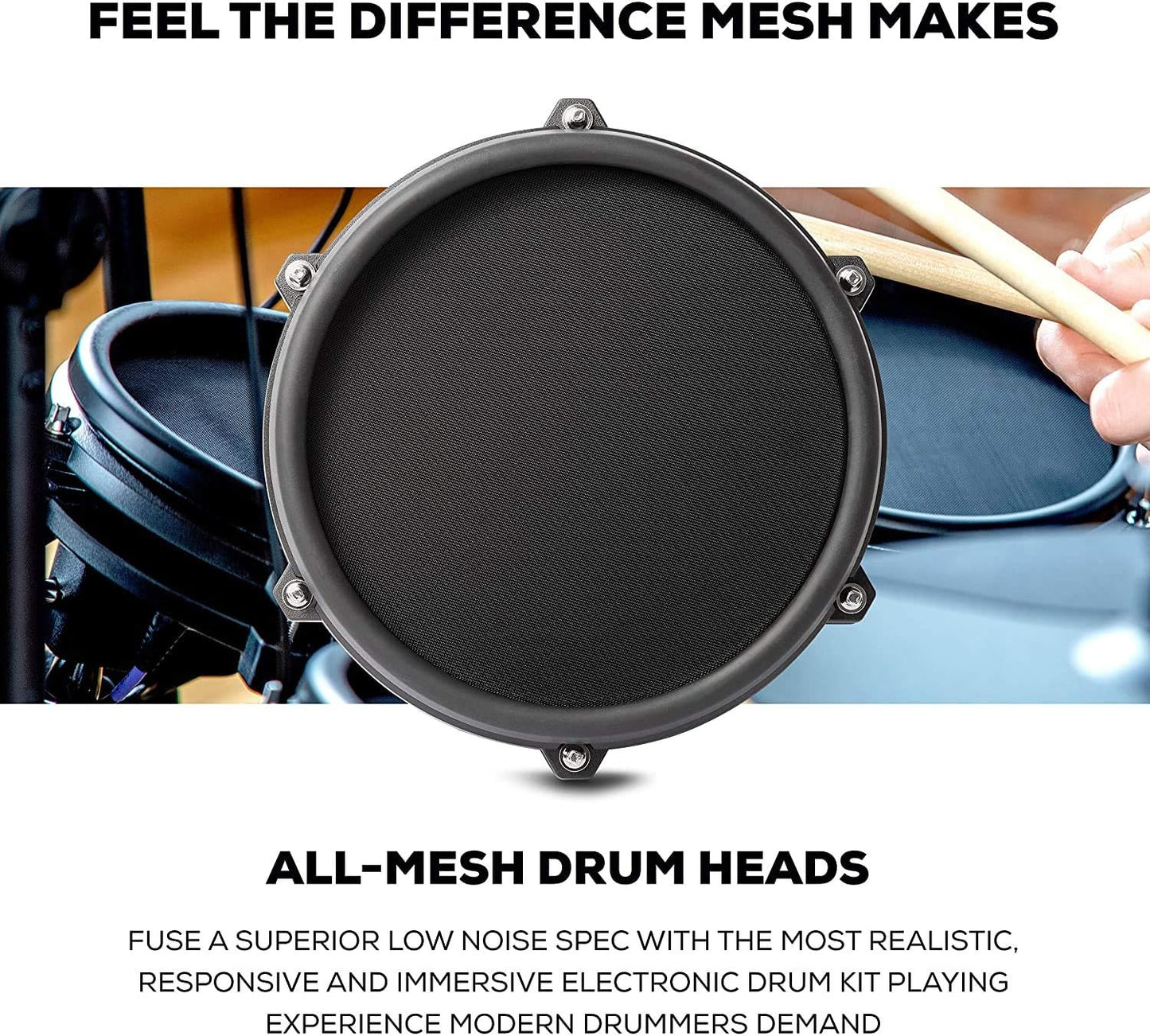 Alesis Nitro Mesh Kit Electronic Drum Set with Headphones