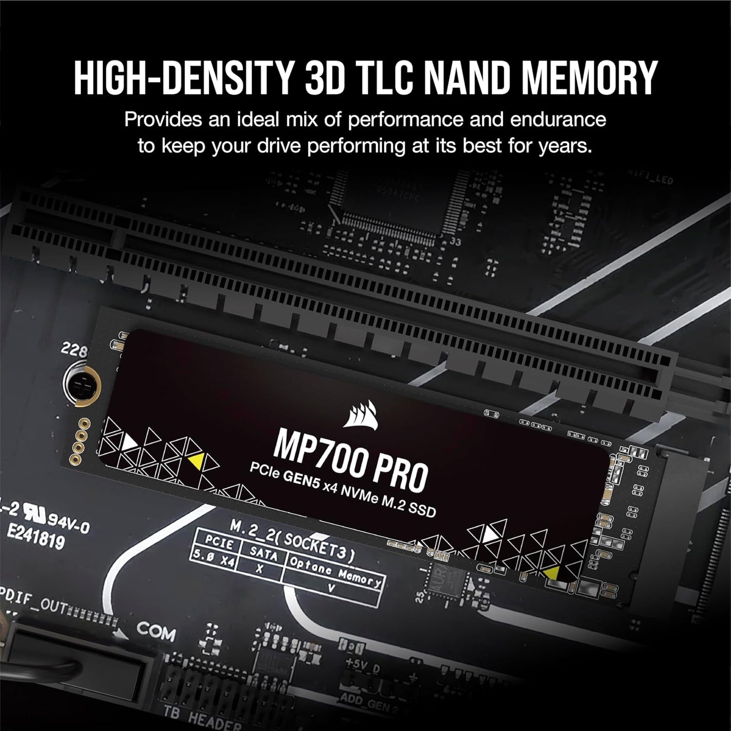 Corsair CSSD-F1000GBMP700PNH MP700 PRO 1TB PCIe Gen5 NVMe SSD