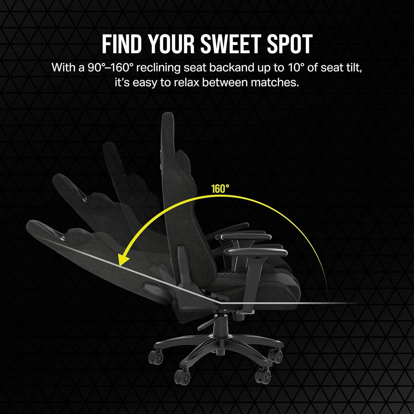 Corsair CF-9010051-WW TC100 Relaxed Fabric Gaming Chair - Black