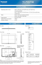 Panasonic TC-P55VT30 55-inch 3D Plasma HDTV