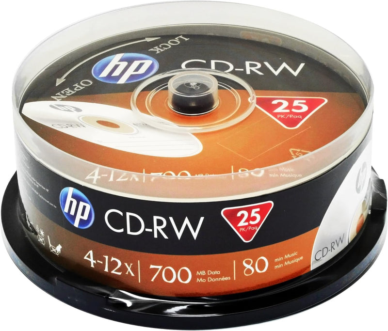 HP CRW12025CB CD-RW 12X IN 25PK Cake Box — main product image