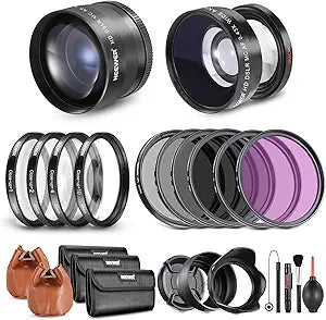 Neewer 10101899 49mm Lens Filter Kit Macro Telephoto Wide Angle