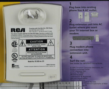 RCA RC930 Wireless Modem Jack Caller ID Compatible