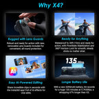 Insta360 CINSABMA X4 Waterproof 8K 360 Action Camera Kit