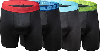 Spyder Boxer Briefs - Mens 4-Pack Performance Underwear