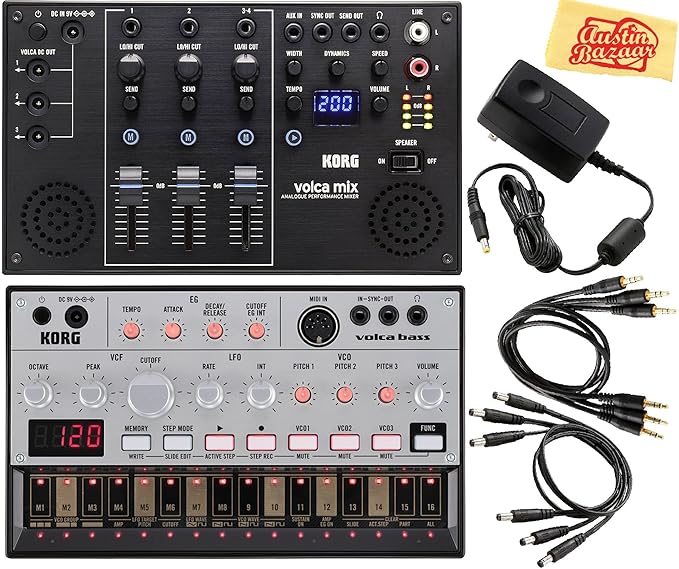 Korg Volca Bass Analog Machine Bundle + Polishing Cloth