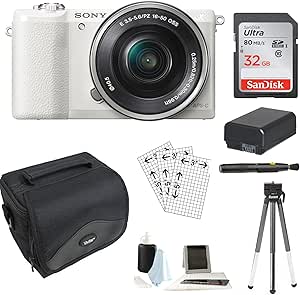 Sony ILCE5100L/W Alpha a5100 Mirrorless Camera 16-50mm Bundle
