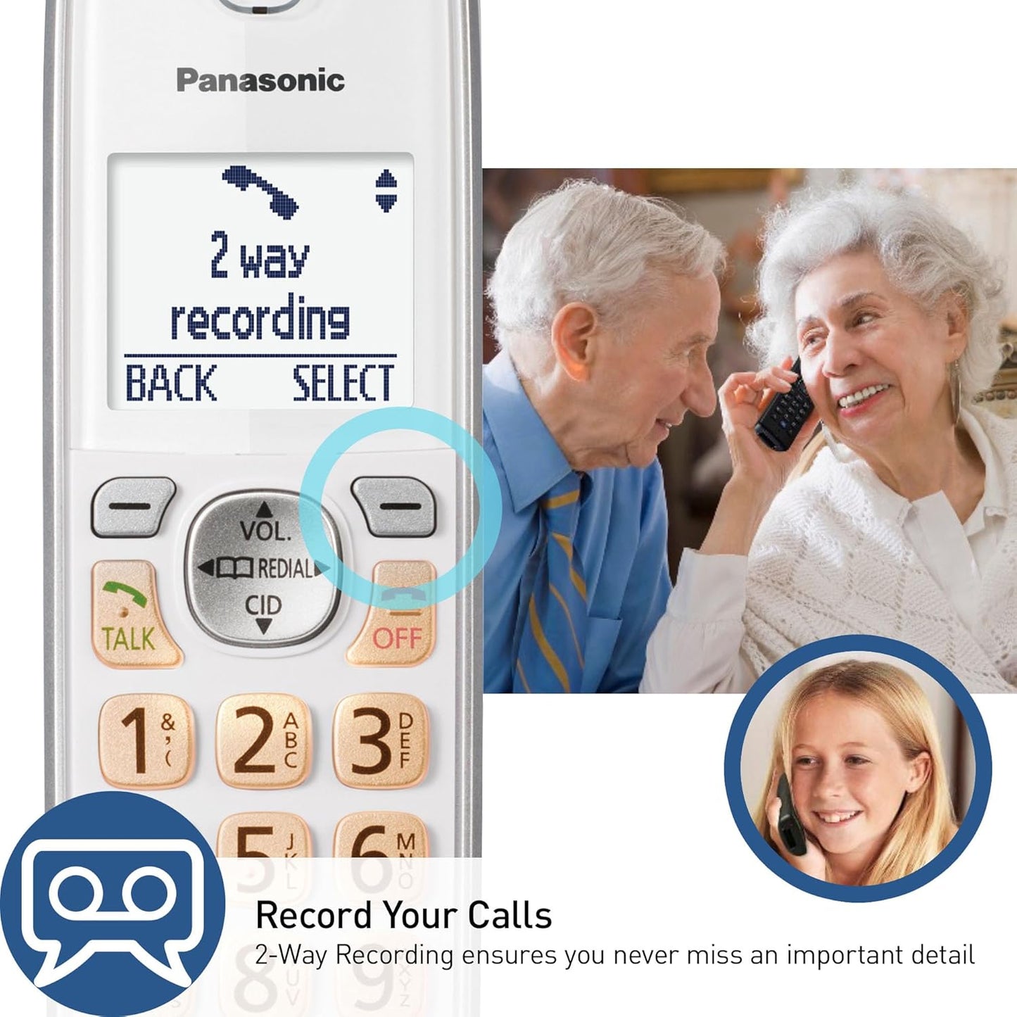 Panasonic KX-TGD864W Cordless Phone Answering Machine 4-Handset