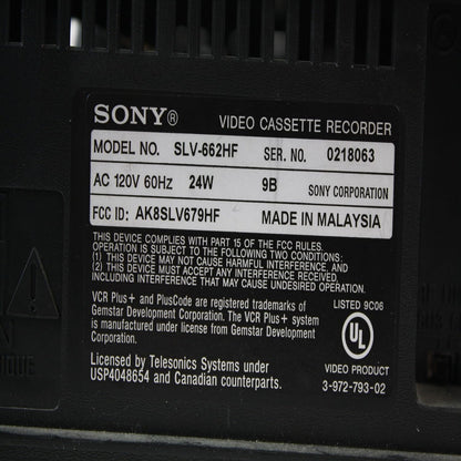 Sony SLV-662HF Hi-Fi Stereo VHS VCR Player