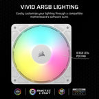Corsair RS120 ARGB 120mm PWM White Fan Single