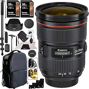 Canon E24CN2470F28LII EF 24-70mm f/2.8L II USM Lens Bundle