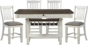 Lexicon 194840135395 Finian Wood 5-Piece Counter Dining Set