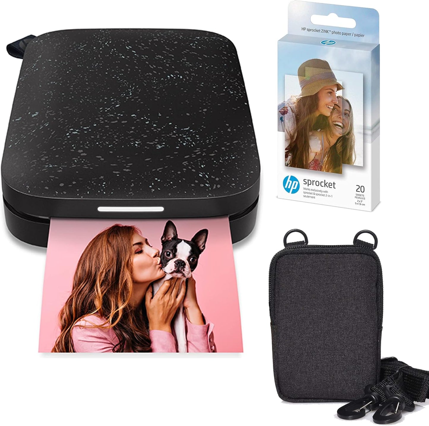 HP HPIKSPK1BKAMZ Sprocket Portable Photo Printer Bundle