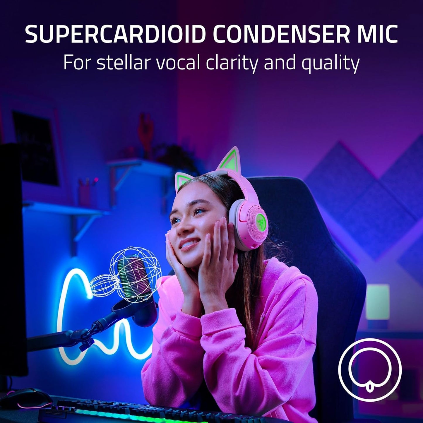Razer RZ19-05060100-R3U1 Seiren V3 Chroma RGB Streaming Microphone