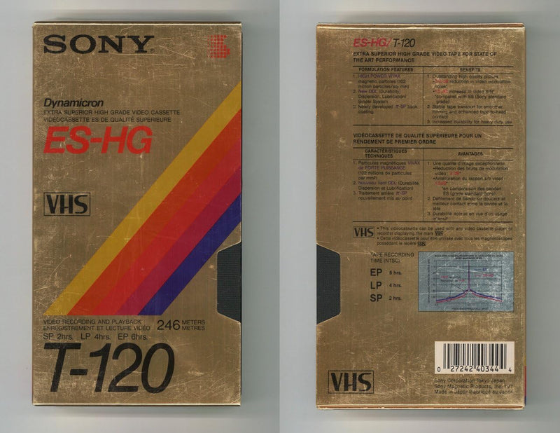 Sony LYSB01EQ6GZ7U-CMPTRACCS Dynamicron ES-HG VHS Tape — main product image