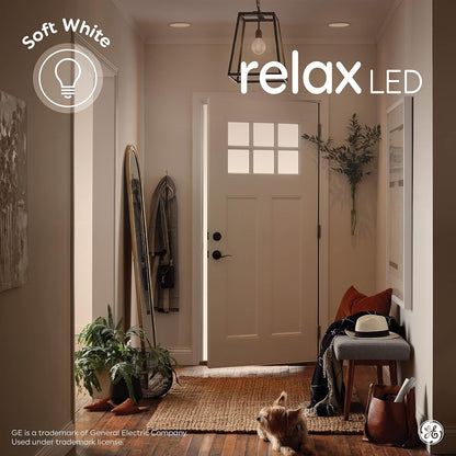 GE 31755 Relax LED G16.5 Globe Bulbs Soft White 2-Pack