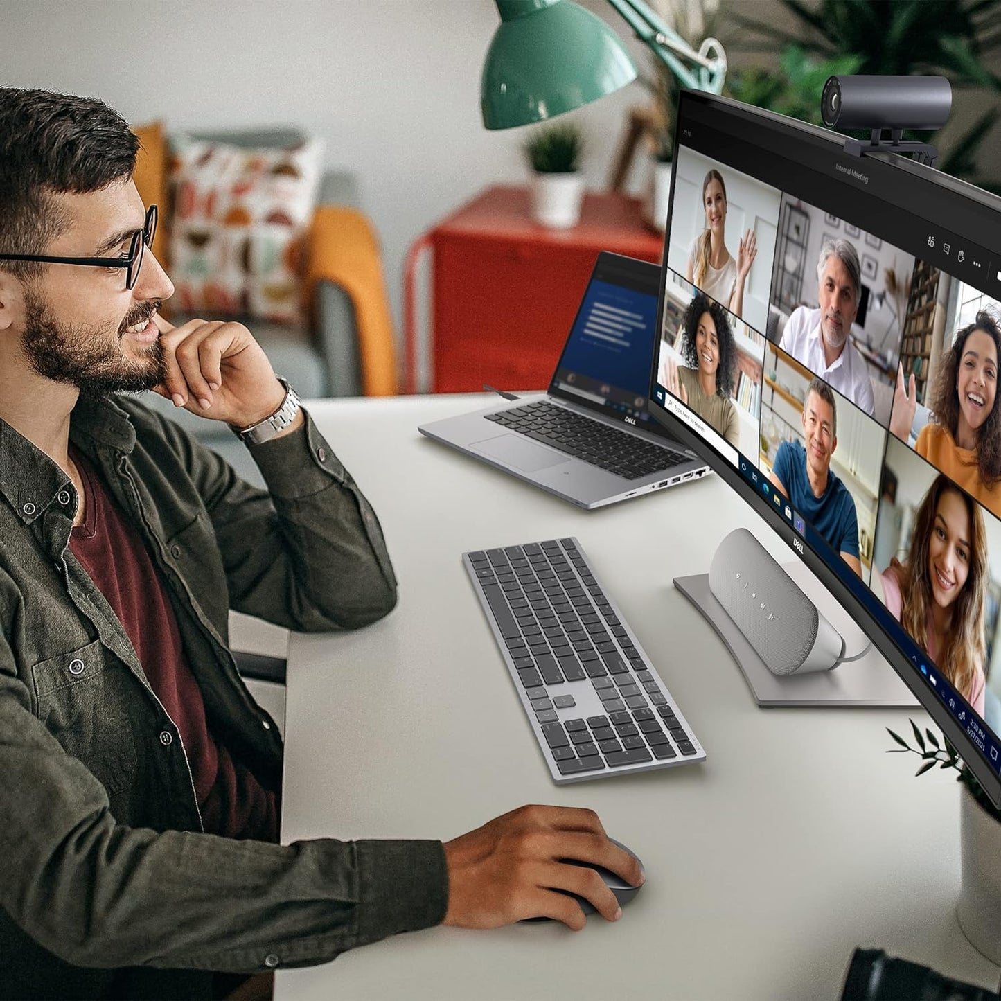 Dell SP3022 USB Speakerphone Mini Soundbar Platinum