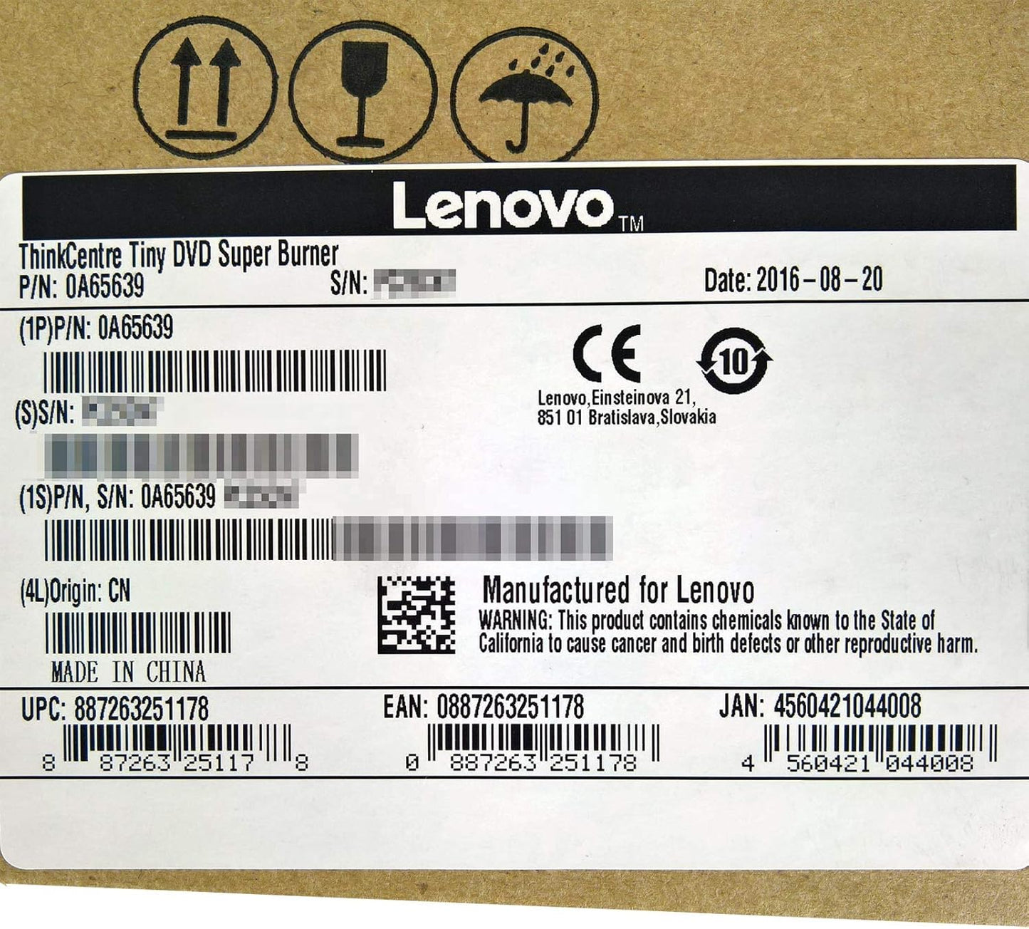 Lenovo 0A65639 Internal DVD-RW/DVD-RAM Optical Drive