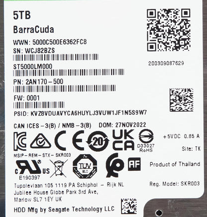 Seagate ST5000LM000 Barracuda 5TB 2.5" Internal HDD