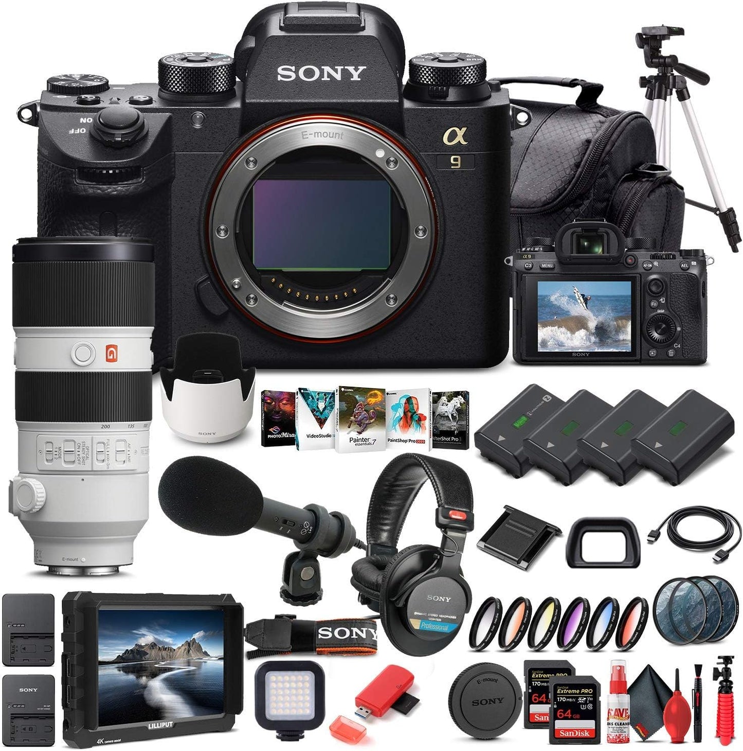 Sony ILCE9M2/B Alpha a9 II Kit - 70-200mm Lens, 4K Monitor (Renewed)