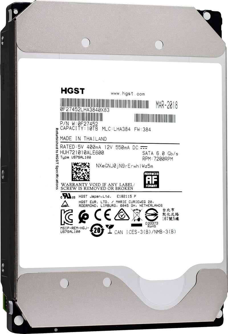 Western Digital HGST He10 10TB SATA HDD (Renewed) — main product image