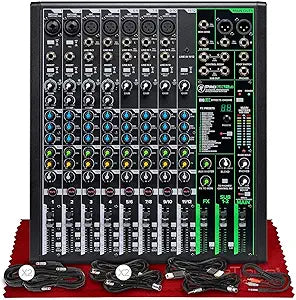 Mackie ProFX12v3 12-Channel Mixer FX Cables Bundle