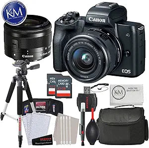 Canon 2680C011 EOS M50 Mirrorless Camera 15-45mm Lens Bundle