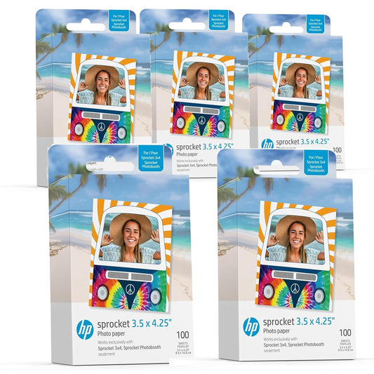 HP AMZHPZ3XK500 Sprocket Zink Photo Paper 3.5x4.25" 500-Pack