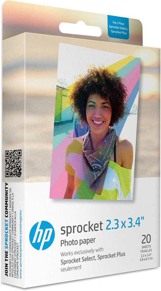 HP 2FR23A Sprocket Sticky Back Zink Photo Paper
