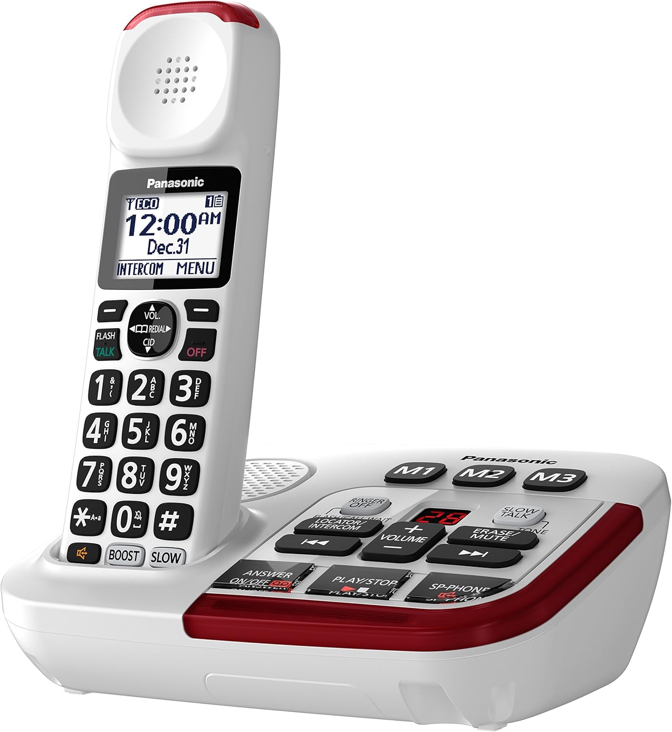 Panasonic KX-TGM420W Amplified Cordless Phone Answering Machine
