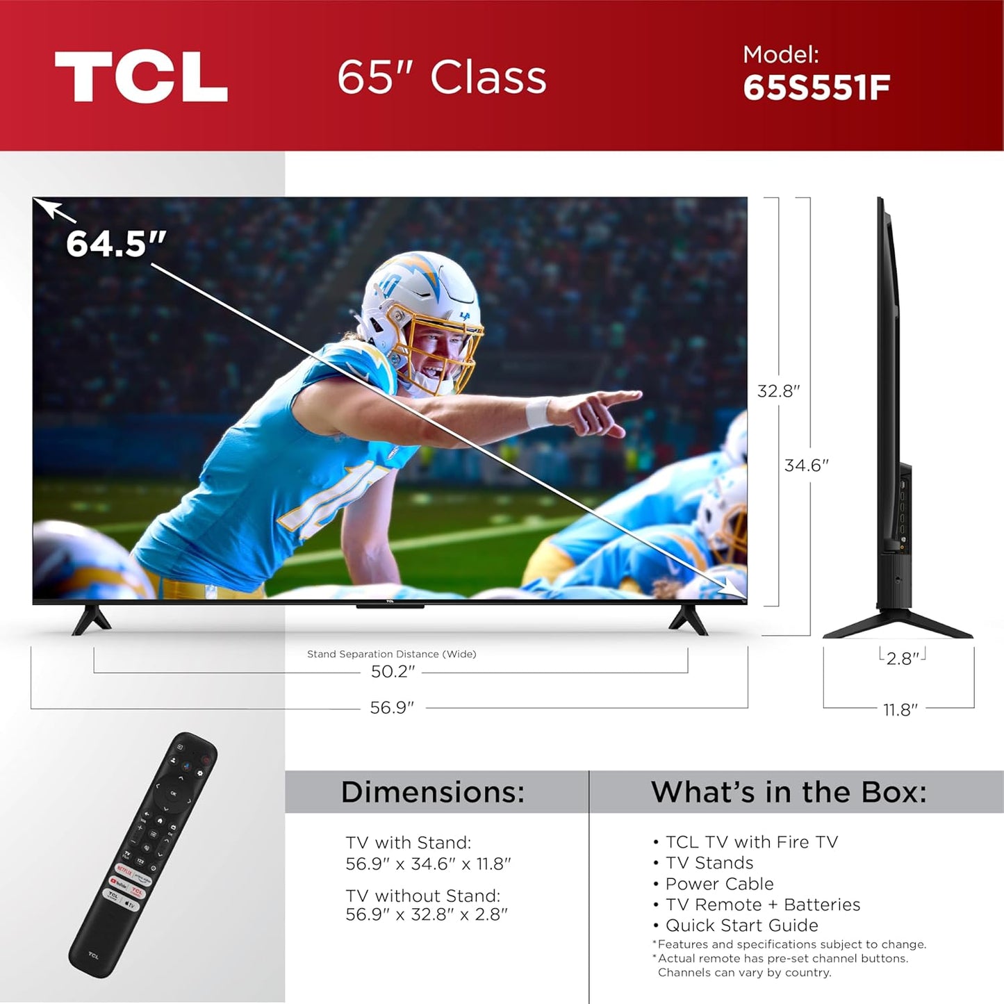 TCL 65S551F 65-Inch 4K Fire TV