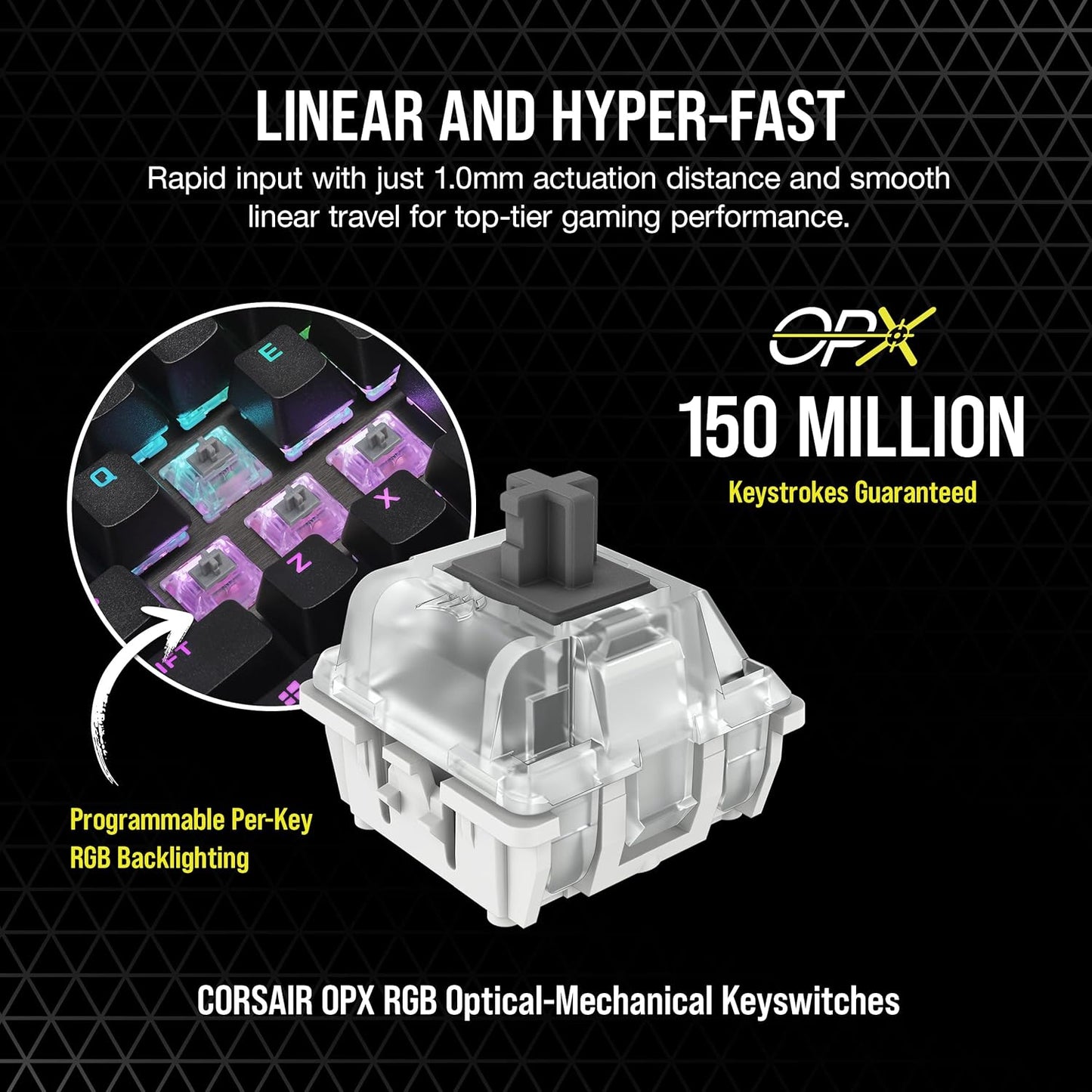 Corsair CH-911901A K70 RGB TKL Gaming Keyboard - OPX (Renewed)