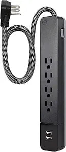 GE 43631 UltraPro 4 Outlet Surge Protector USB