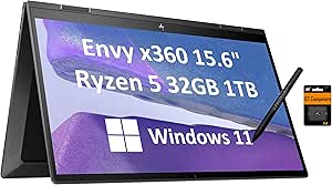 HP ENVY X360 Ryzen 5 32GB RAM 1TB SSD Touch Laptop