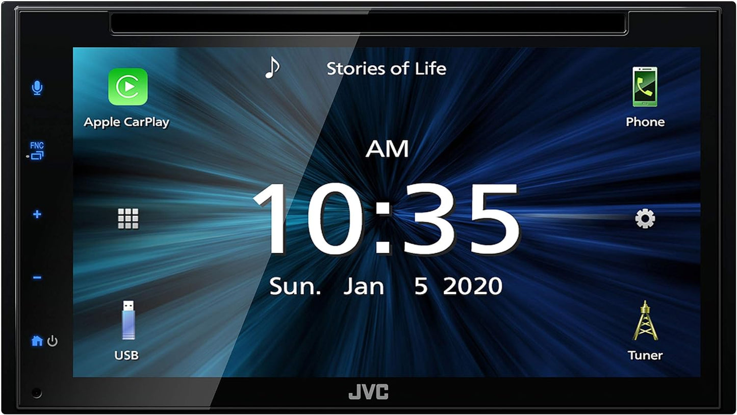 JVC KW-V66BT CarPlay Android Auto DVD Receiver, 6.8" Touchscreen