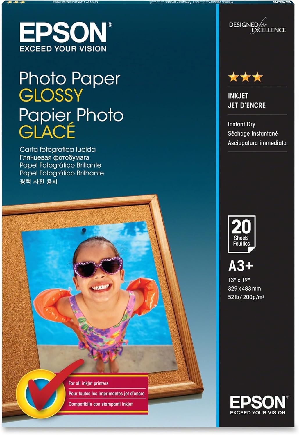 Epson S041143 Photo Paper Glossy 13 x 19 Inches