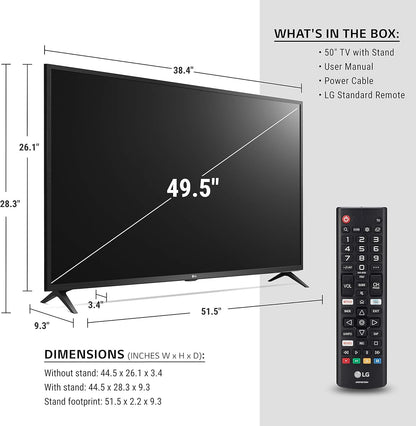 LG UN7000PUB 55" 4K UHD Smart TV Renewed