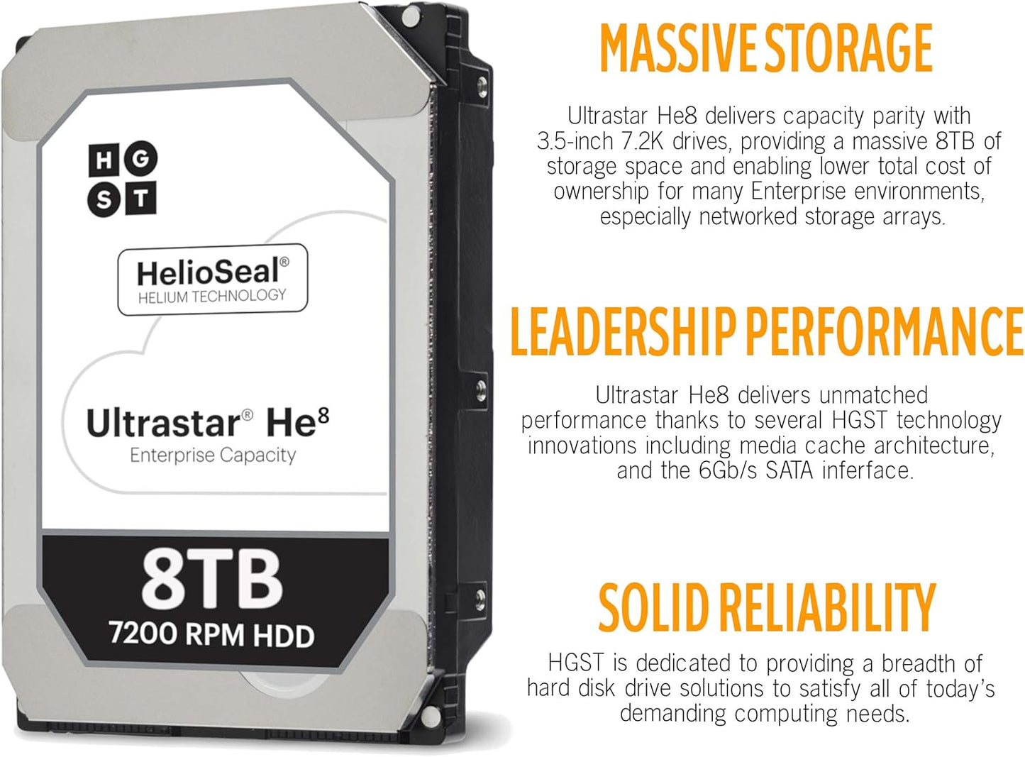 Hitachi HUH728080ALE604 Renewed 8TB SATA HDD