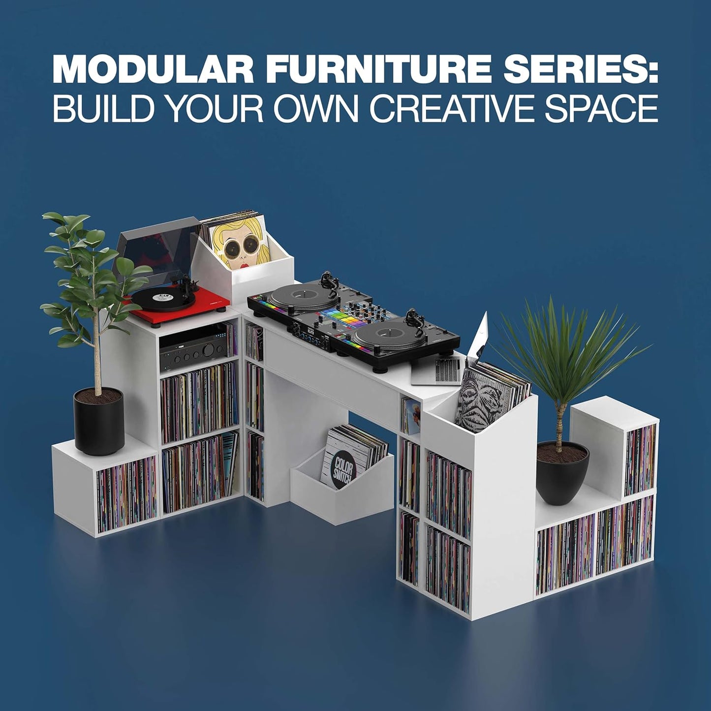 Glorious AMS-RECORD-BOX-110-WHT Vinyl Record Storage Box White