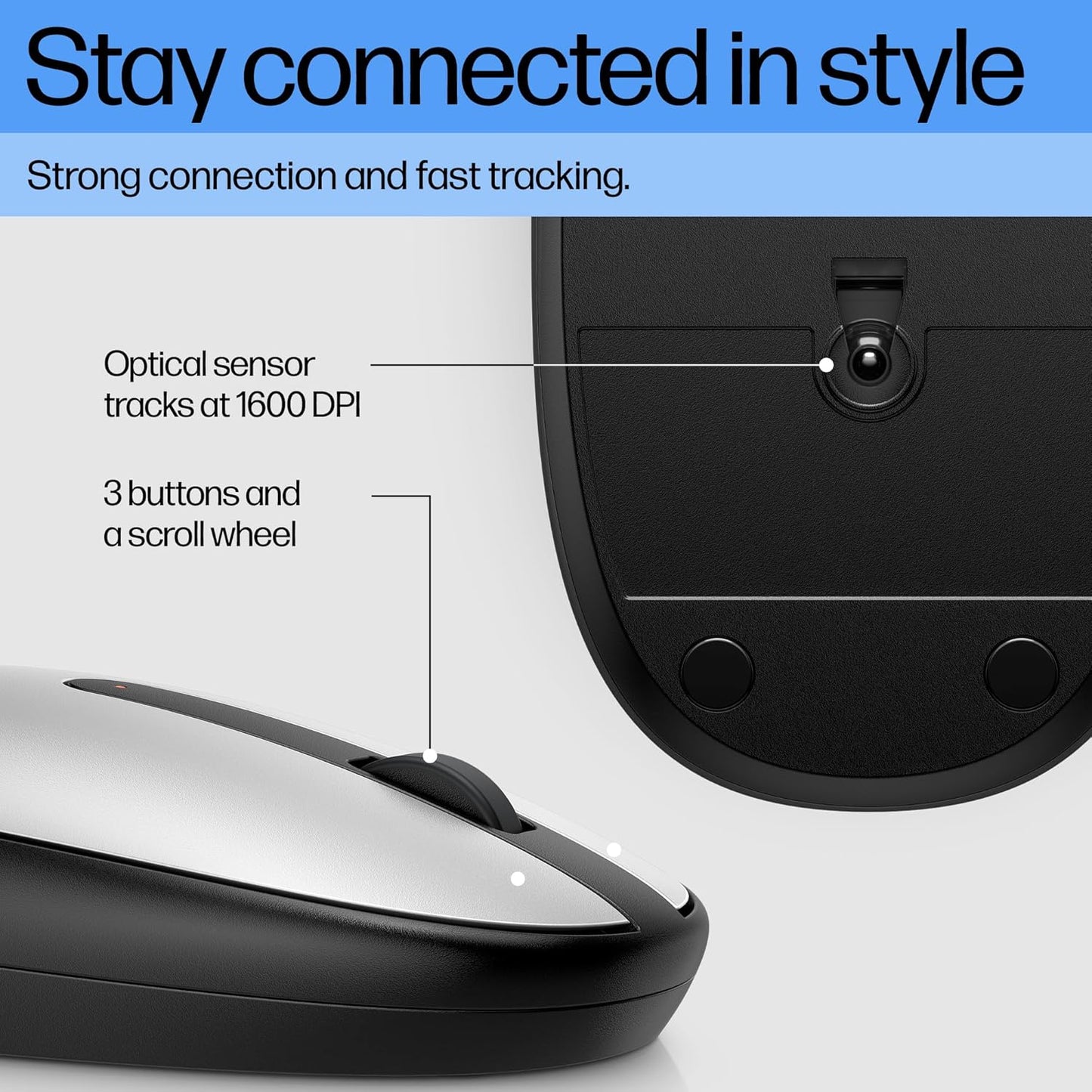 HP 43N04AA#ABA Bluetooth Mouse Silver Wireless