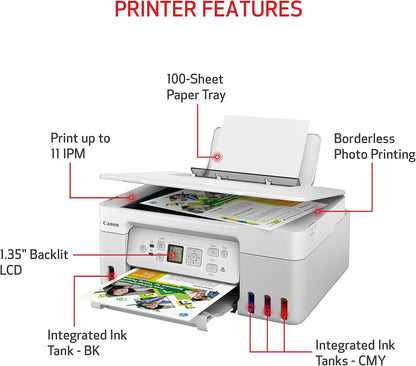Canon 5805C022 MegaTank G3270 Wireless All-in-One Inkjet Printer